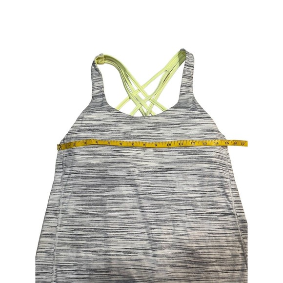 Lululemon Slay The Studio 2-In-1 Tank Women's Size 4 Gray Lime Green‎ Strappy - Picture 2 of 12